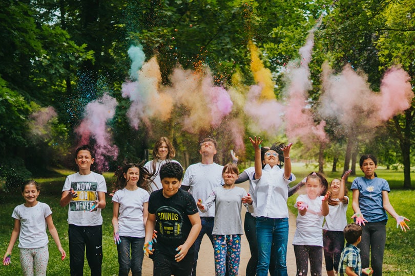 Lokalgruppe in Tschechien bei gemeinsamer Aktion im Park